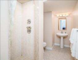 3-piece bathroom in walk-out lower level - Country homes for sale and luxury real estate including horse farms and property in the Caledon and King City areas near Toronto