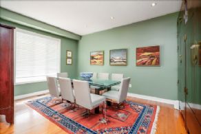 Dining room with hardwood floors - Country homes for sale and luxury real estate including horse farms and property in the Caledon and King City areas near Toronto